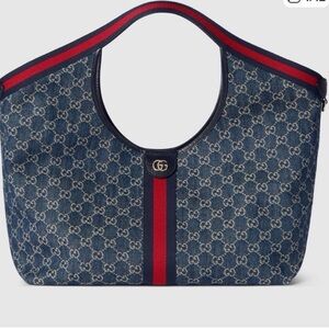 Luxury Blue and Red Signature Tote